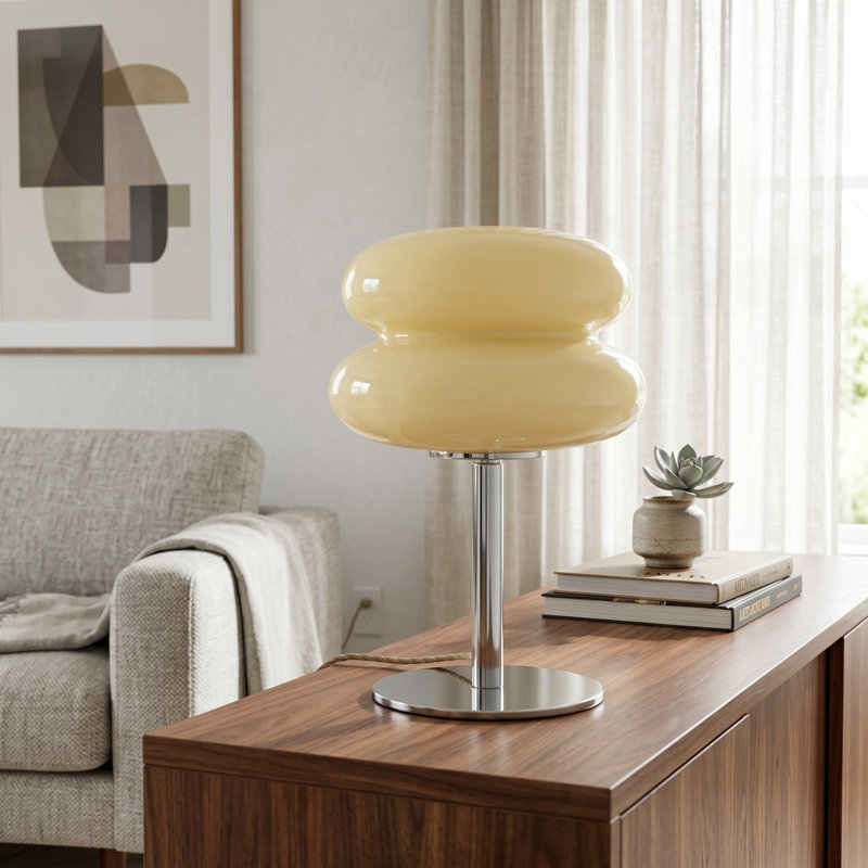 Beige Hamburger Style Tri Color Table Lamp (including E26 Bulb)