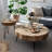 COZAYH 2 Piece Round Coffee Tables, Wooden Living Room Furniture, Ring Pattern-1476792631