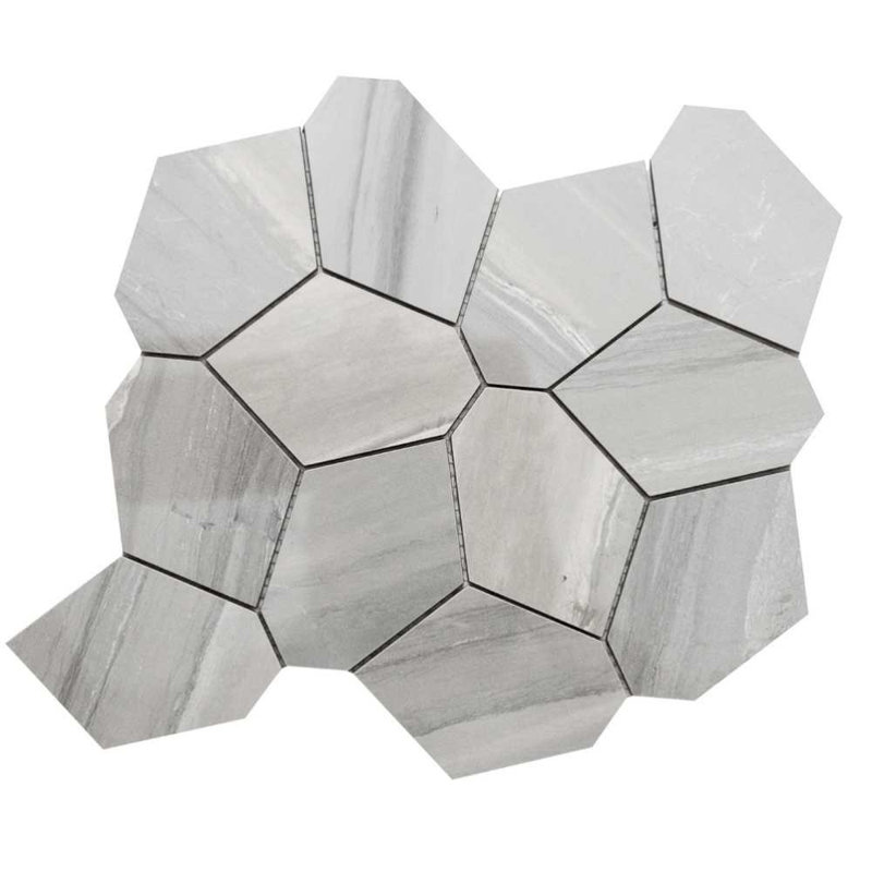 Stately Oasis 14" x 16" Porcelain Novelty Marble Look Wall & Floor Tile, Alaska Gray
