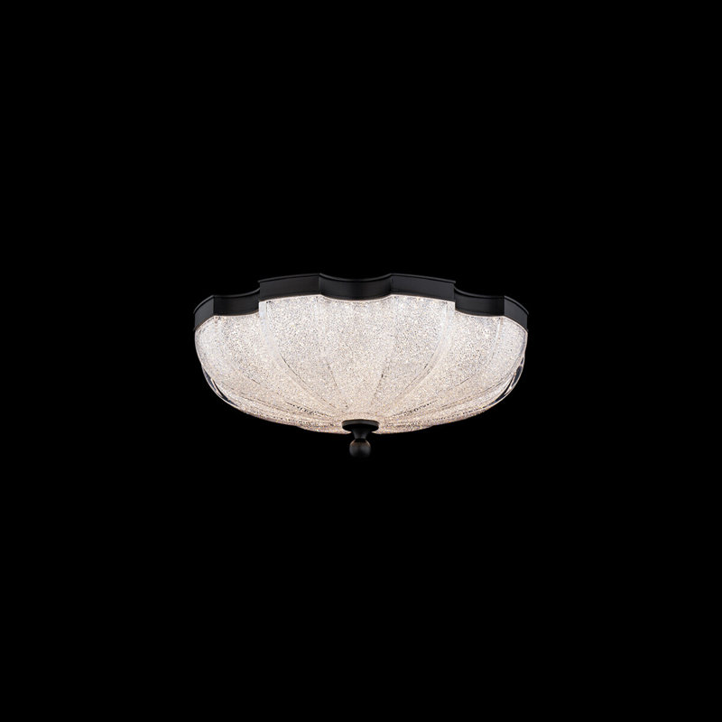 Cupola 1 Light Crystal LED Flush Mount, Black