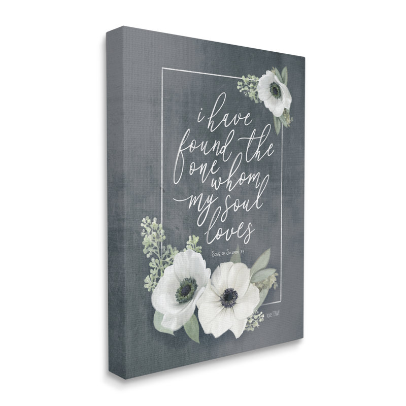 Whom My Soul Loves - Art textuel, Toile tendue, H 20 po x l 16 po