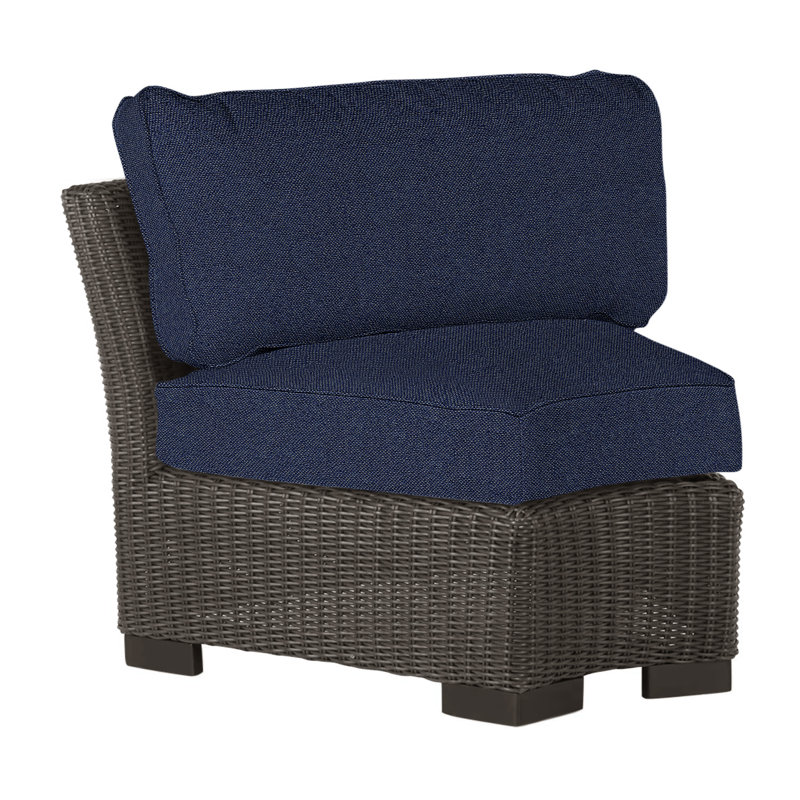 Club Woven Patio Chair with Cushions, Welt, Intermix Bark, Black Walnut