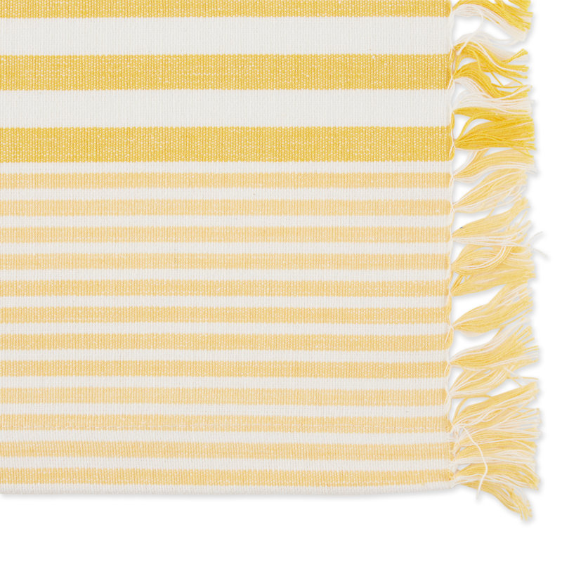 Cotton Striped Rectangle Placemat, Deep Yellow