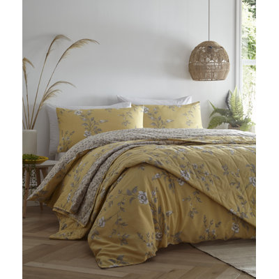 Yasmina Cotton Blend Floral Duvet Cover Set with Pillowcases