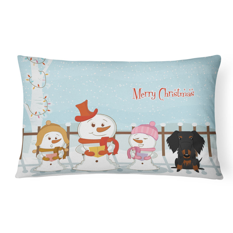 Coussin lombaire intérieur / extérieur Merry Christmas, Noir / brun clair