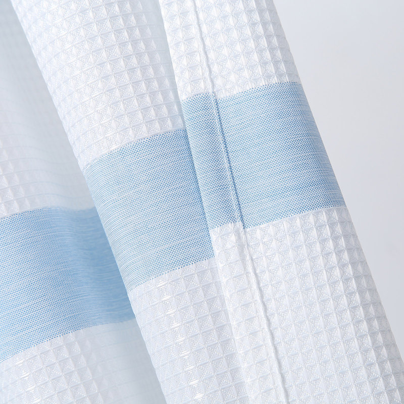 Kokkina Striped 30''W Cafe Curtain, 36" W x 30" L, Aqua