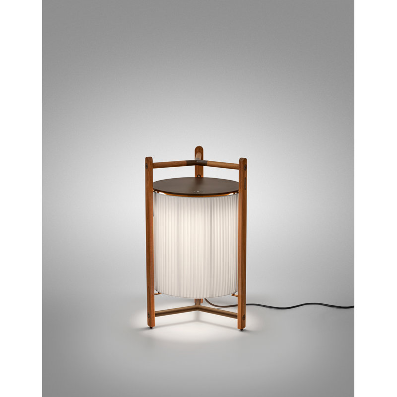 Kando - P/76 Floor Lamp - Teakwood - Ribbon Shade, White