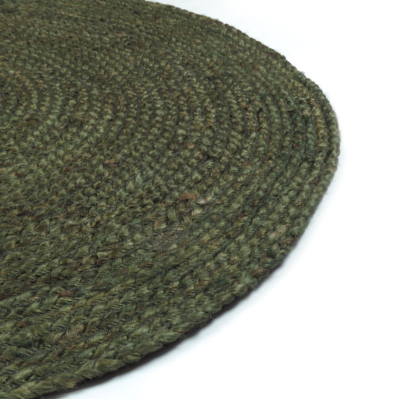 Handmade Round Natural Jute Braided Area Rug