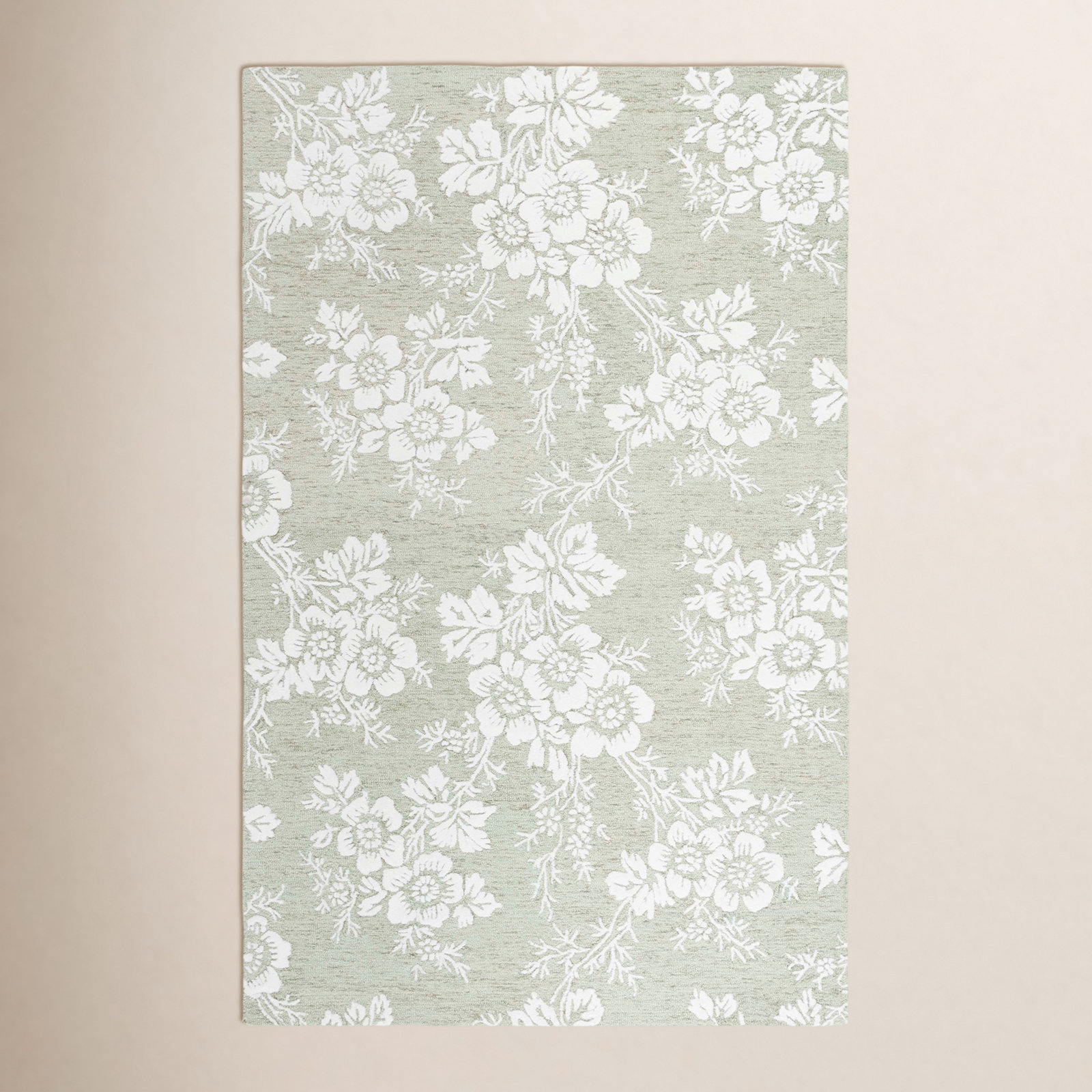 Hand-Tufted Wool Floral Rug, Rectangle 8' x 10'