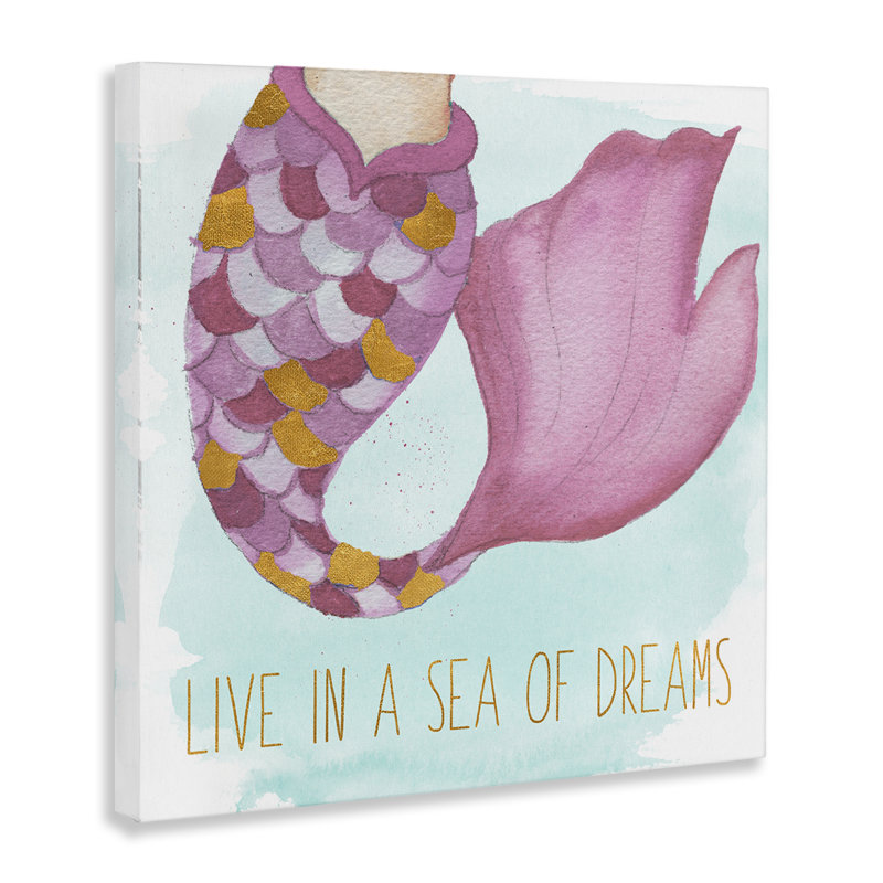 «Sea of Dreams Mermaid», art mural sur toile par Elizabeth Medley, H 24 po x l 24 po