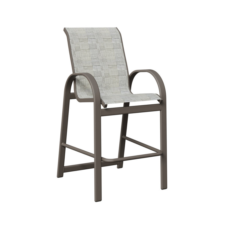 Chaise de bar berlinoise en graphite avec tissu Sling Luxeo de Berlin Gardens, Graphite, Solido Luxe