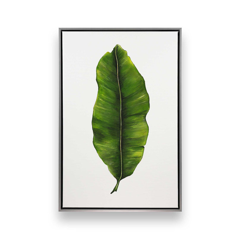 Étude de feuilles d'émeraude par Dollybirds, estampe, 25.25" H x 19.25" W, Toile avec cadre en chrome poli