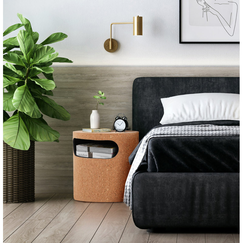 Aloisa 40cm W Manufactured Wood Bedside Table