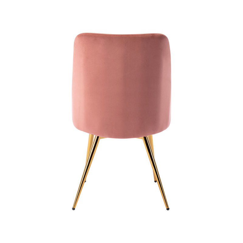 Chaise d'appoint rembourrée en velours Hadleigh, Rose
