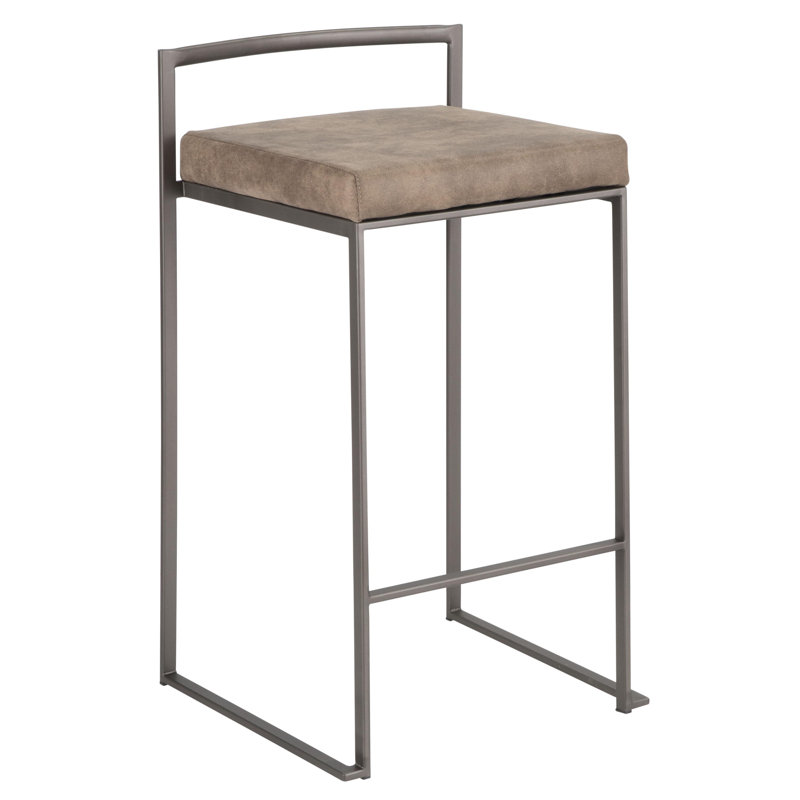 Tabouret de bar et de comptoir Derik, Acier inoxydable, Tabouret de bar (siège d'une hauteur de 31 po)