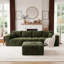 Canapé modulaire 118,12 po avec repose-pieds modulaire moderne 118,12 po, sans assemblage requis, vert-132143642