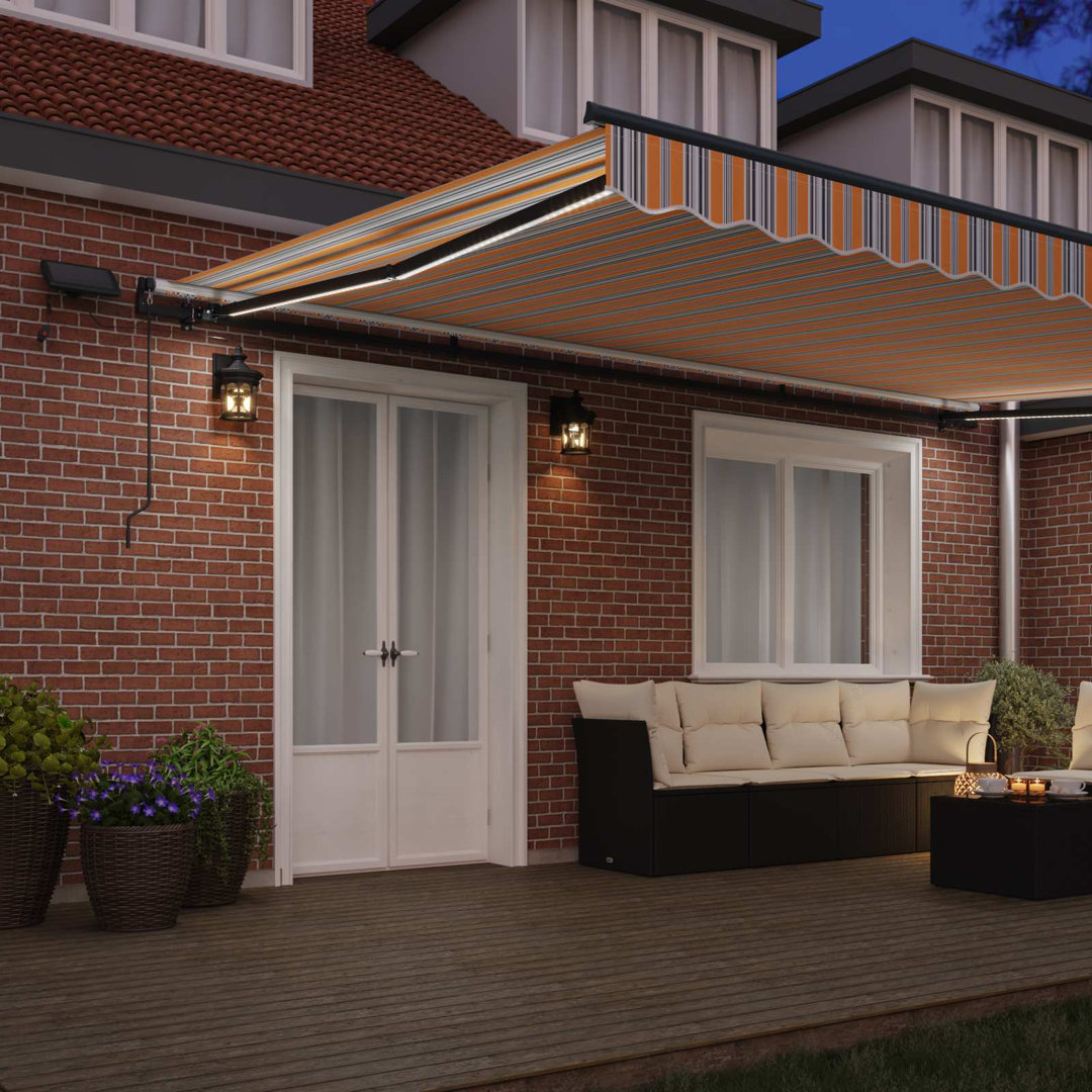 VidaXL 450cm W x 350cm D Fabric Cover Retractable Patio Awning