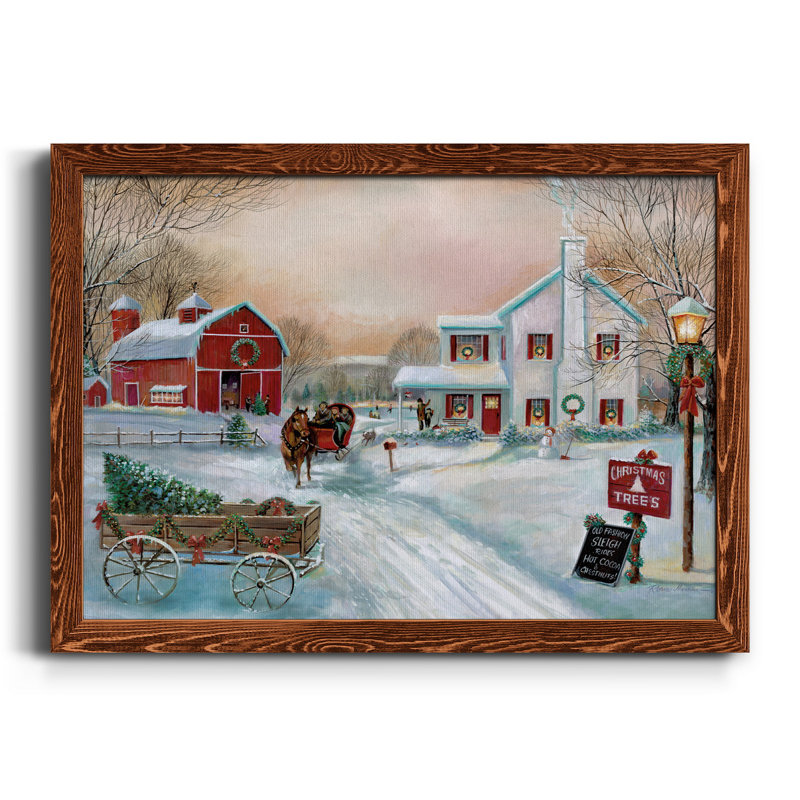 Christmas Tree Farm - Reproduction d'art sur toile encadrée, H 24 po x l 18 po x P 1,5 po, Érable