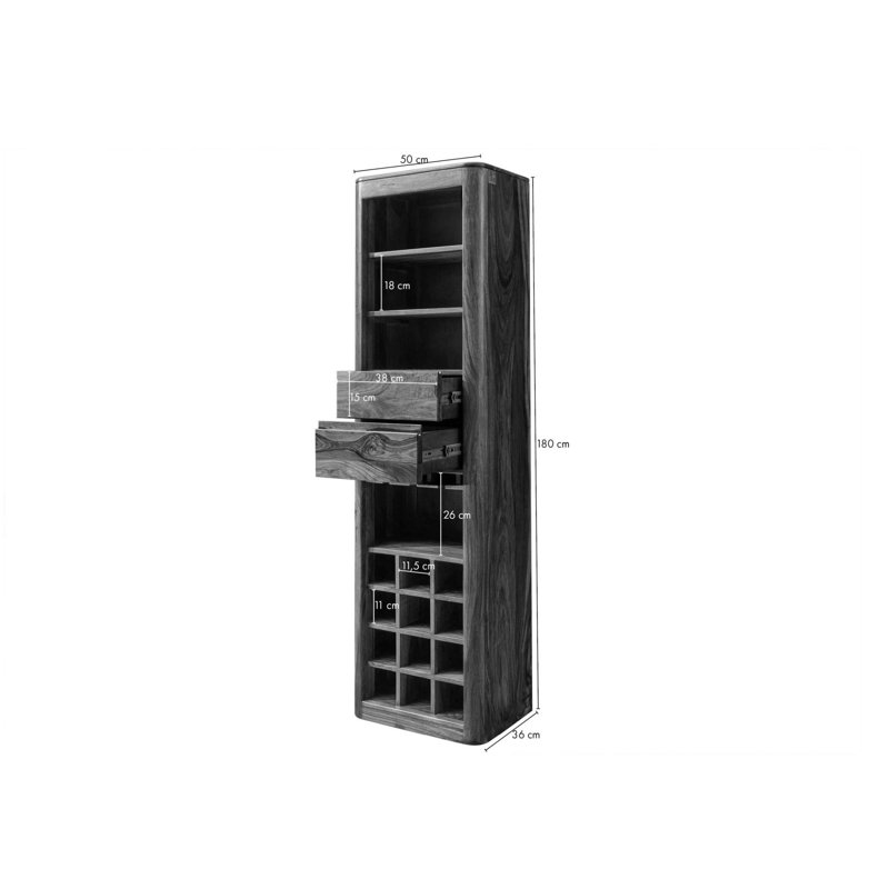 Toronto Solid Wood Floor Wine Bottle Rack in Walnut