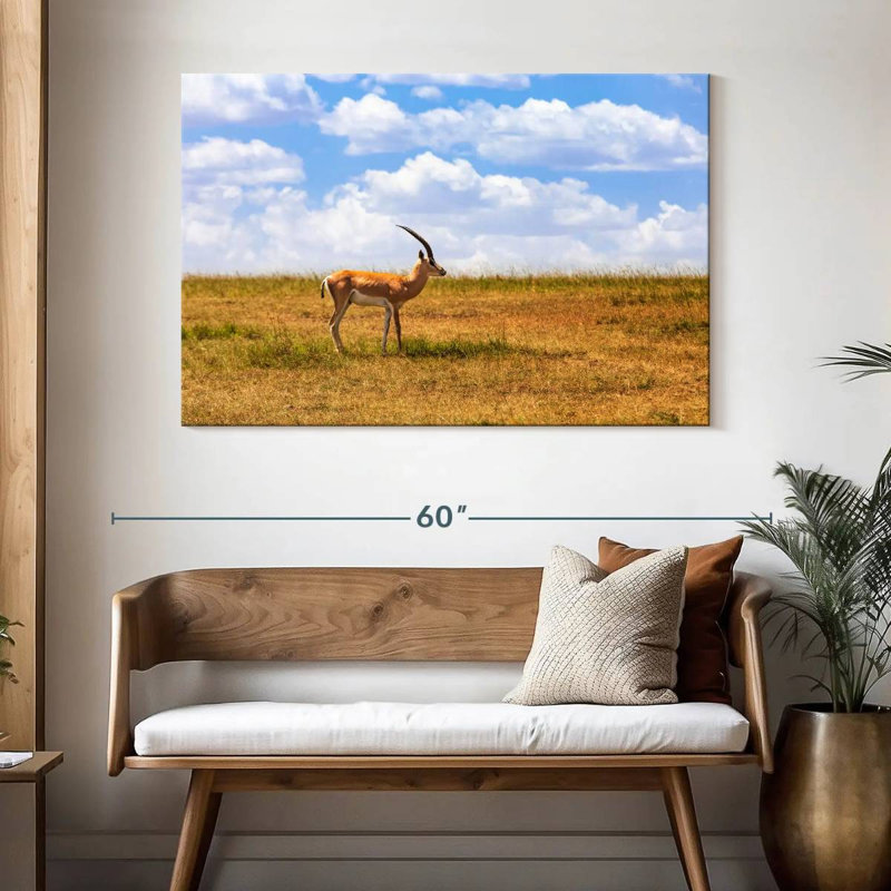 Gazelle Brampt dans la savane, H 32 po x l 48 po