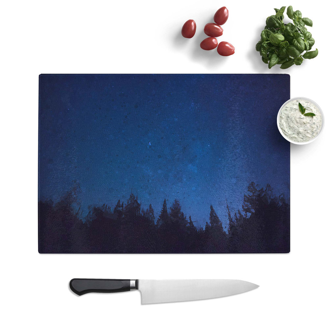 Tempered Glass Stars at Night Chopping Board