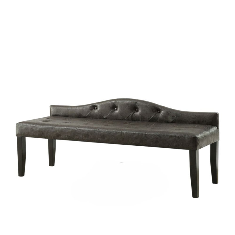 Bryson 64 In. Contemporary Style Brown Leather Bench