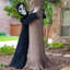 Arbre squelette d'Halloween de 8 pieds de haut en robe noire