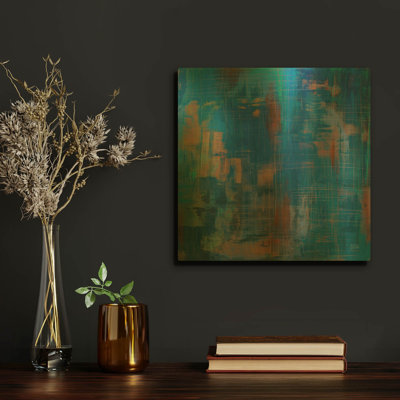 «Northern Lights» par Melissa Averinos, art mural en métal doré, 12 po x 12 po