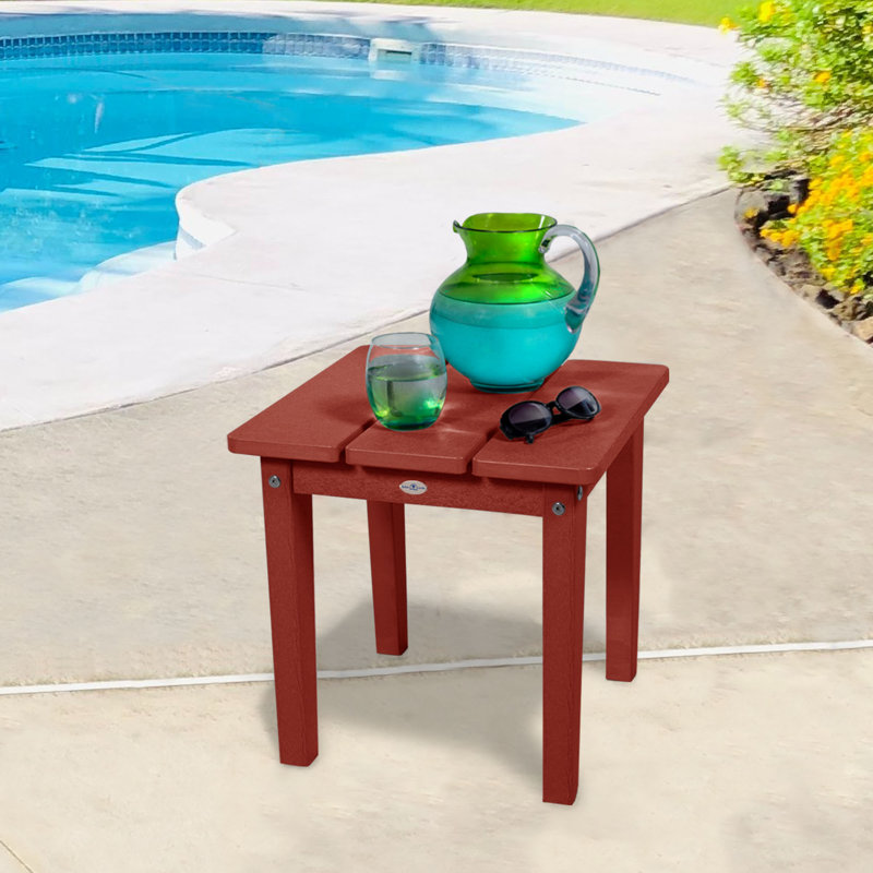 Middendorf Adirondack Outdoor Patio Table, Boathouse Red, 17" H x 17" W x 17" D