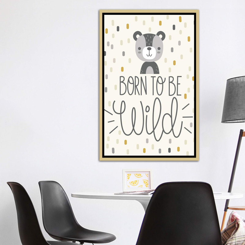 «Cute and Wild III», art encadré, H 60 po x l 40po x P 1,5 po, Toile encadrée d'or
