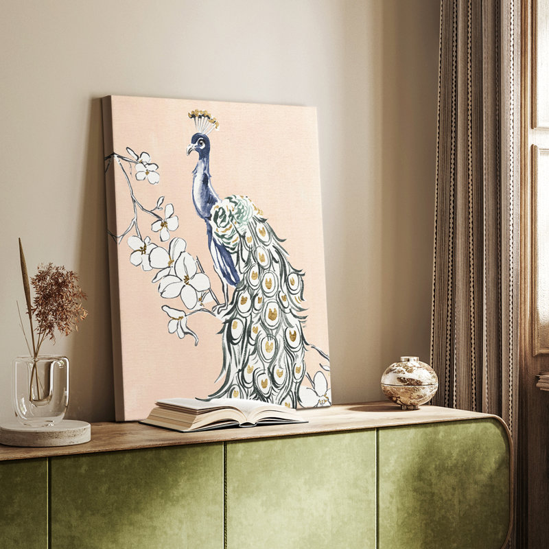 Paon en or IV - galerie Cavas sur mesure, H 60 po x l 40 po