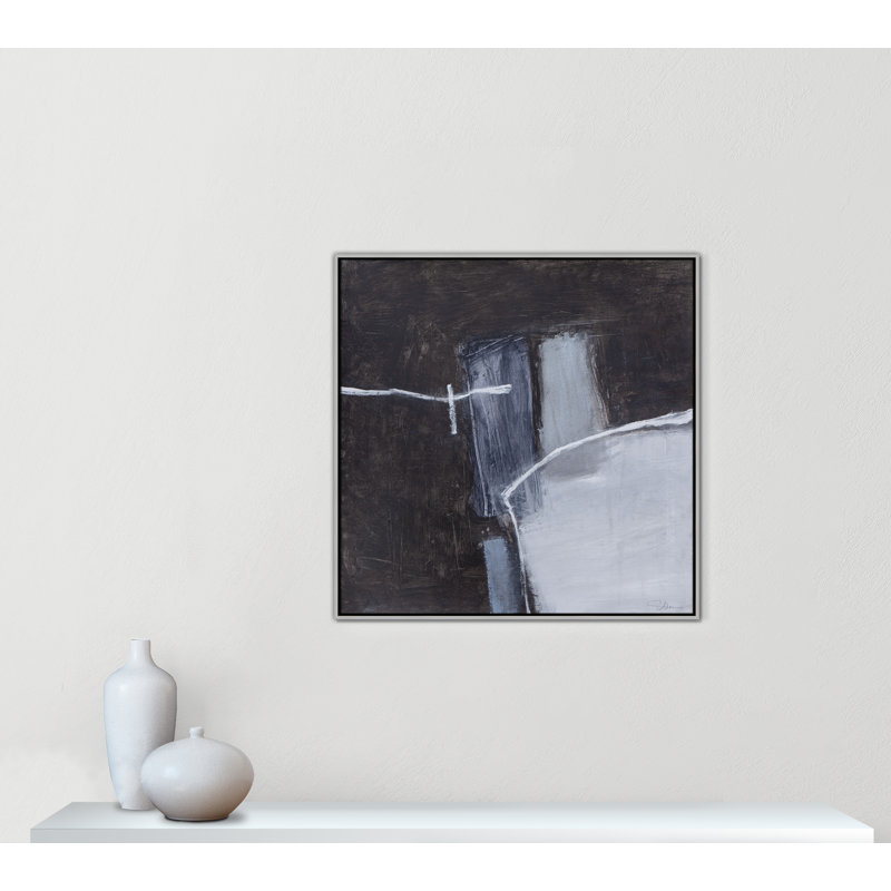 Graphite Gemstones I Print by Casa Fine Arts, 37.5" H x 37.5" W, Silver