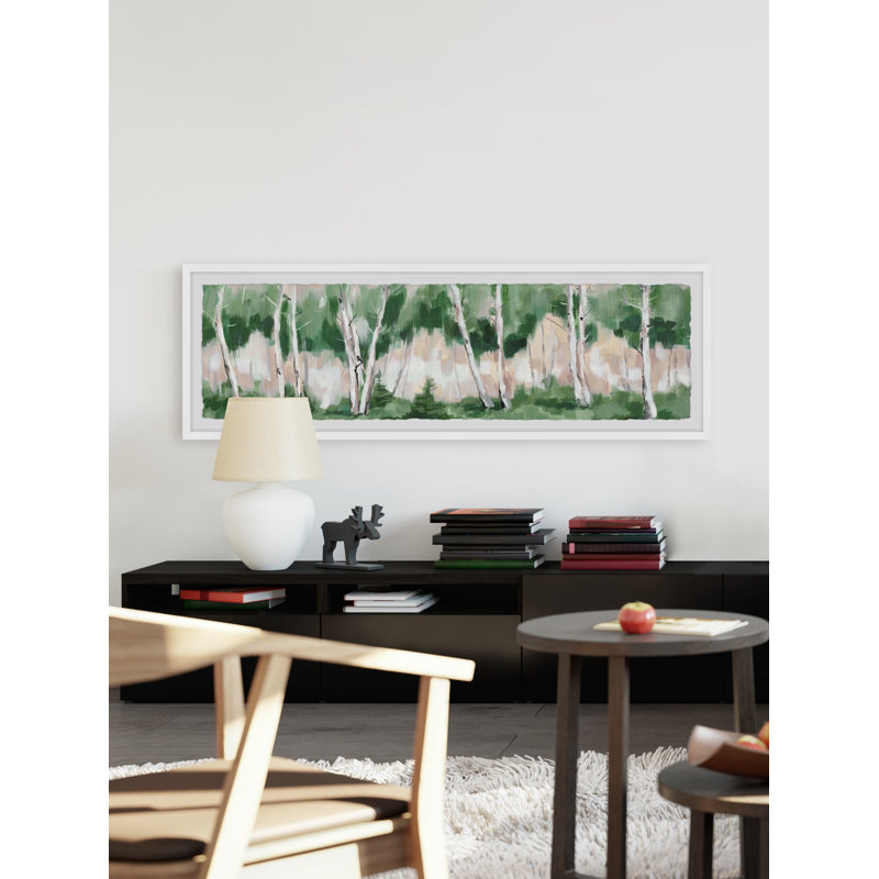 «Woods Invitée» - Peinture panoramique encadrée, L 30 po x H 10 po x P 1,5 po