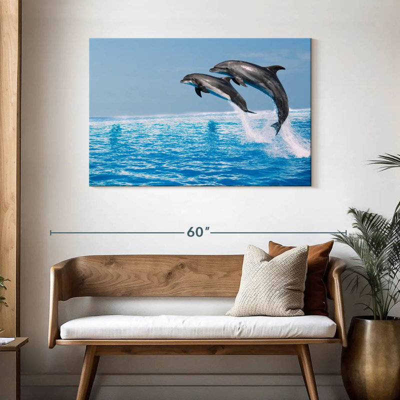 Brampt Two Leaping Dolphins, 30" H x 45" W