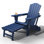 Chaise Adirondack pliante en PEHD bleu marine avec repose-pieds rétractable et porte-gobelet