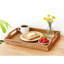 Plateau de service en rotin tissé à la main avec poignées - plateau décoratif rectangulaire pour déjeuner, boissons et collations sur une table basse ou un repose-pieds