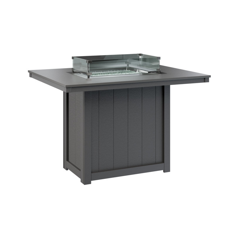 Foyer de table berlinois Donoma, H 36 po x l 41 po x P 54 po, Plateau martelé en acier inoxydable avec base gri
