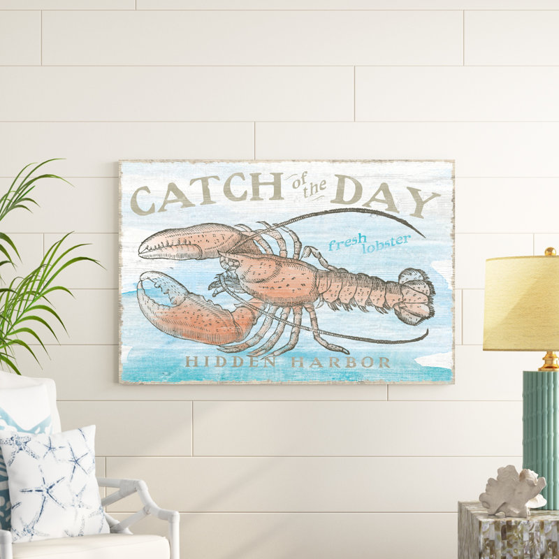 «Seaside Life I» par Sue Schlabach, art textuel sur toile tendue, H 32 po x l 48 po