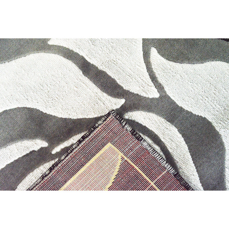 Tapis rouge / gris Seyda, Rectangle 5 pi x 7 pi