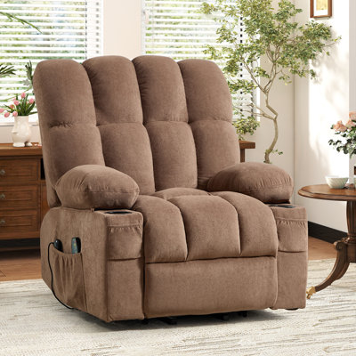Fauteuil inclinable de massage de 37,4 po Rosalin avec deux porte-gobelets latéraux et deux télécommandes idéales pour la maison