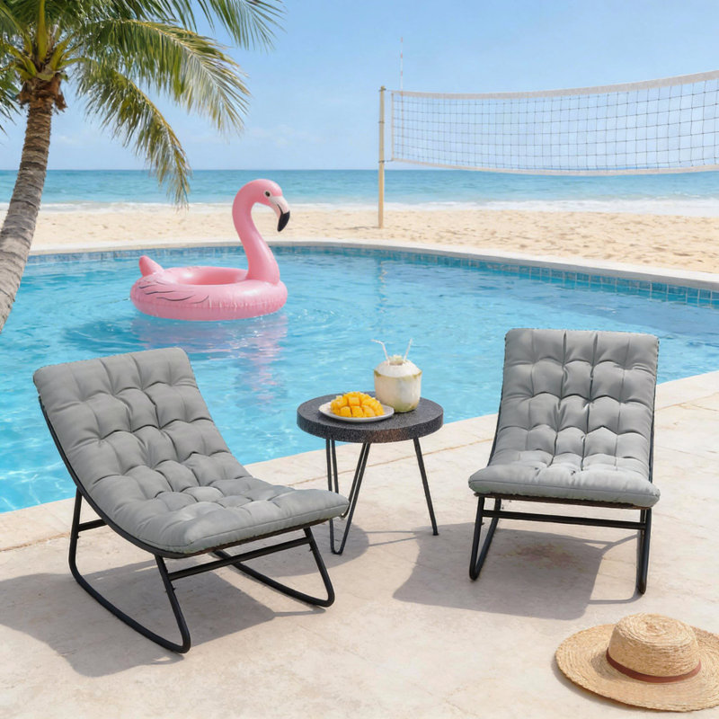 Chaises de véranda, chaises berçantes d'extérieur 2 pièces