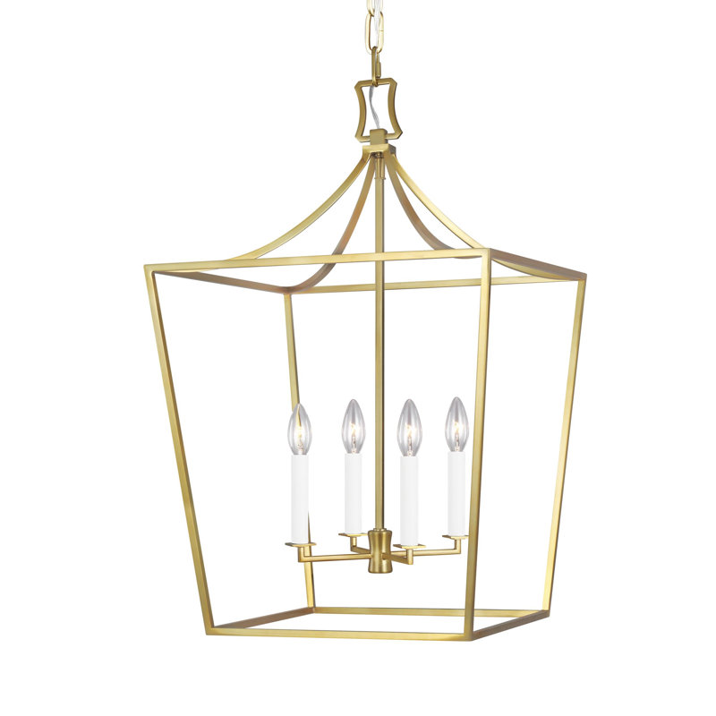 Southold 4 - Light Chandelier, Burnished Brass, 27.62" H x 18" W x 18" D