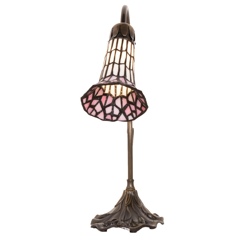 Aveley Arched Table Lamp, Pink/White