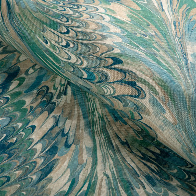 Taplow Print, Turquoise/Beige