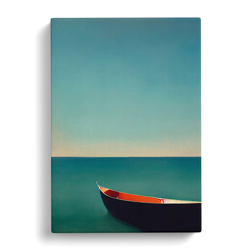Boat Upon the Sea - Wall Art, Wrapped Canvas, 76cm H x 50cm W x 3cm D, No Matte