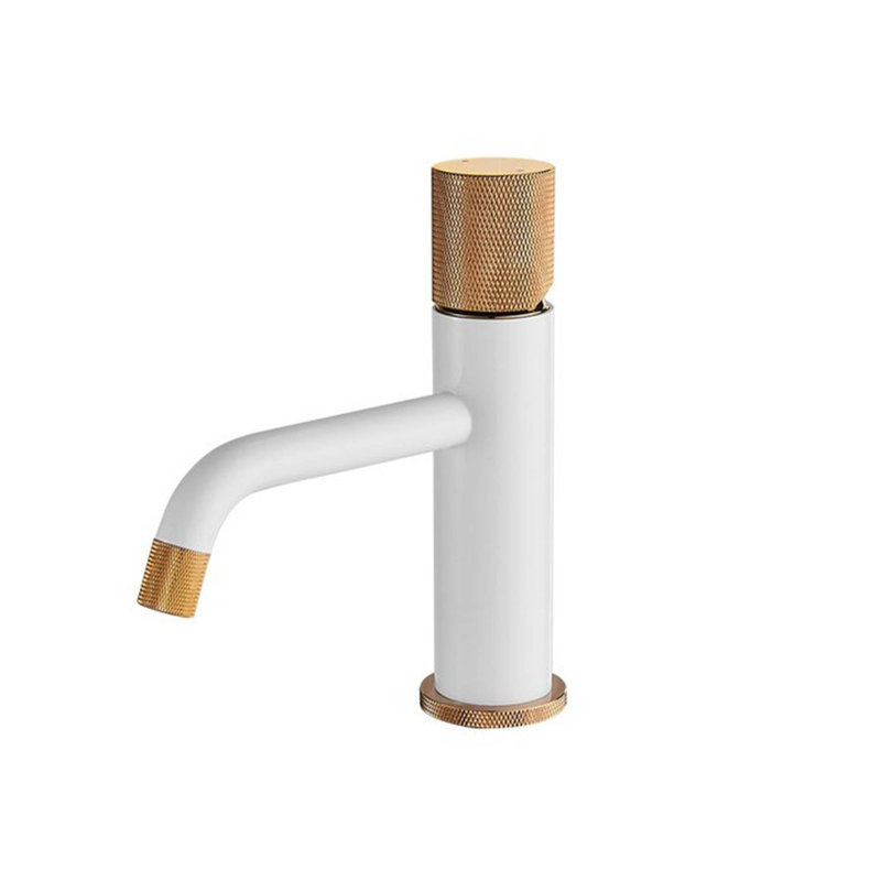 Single-handle Bathroom Faucet, White/Rose Gold