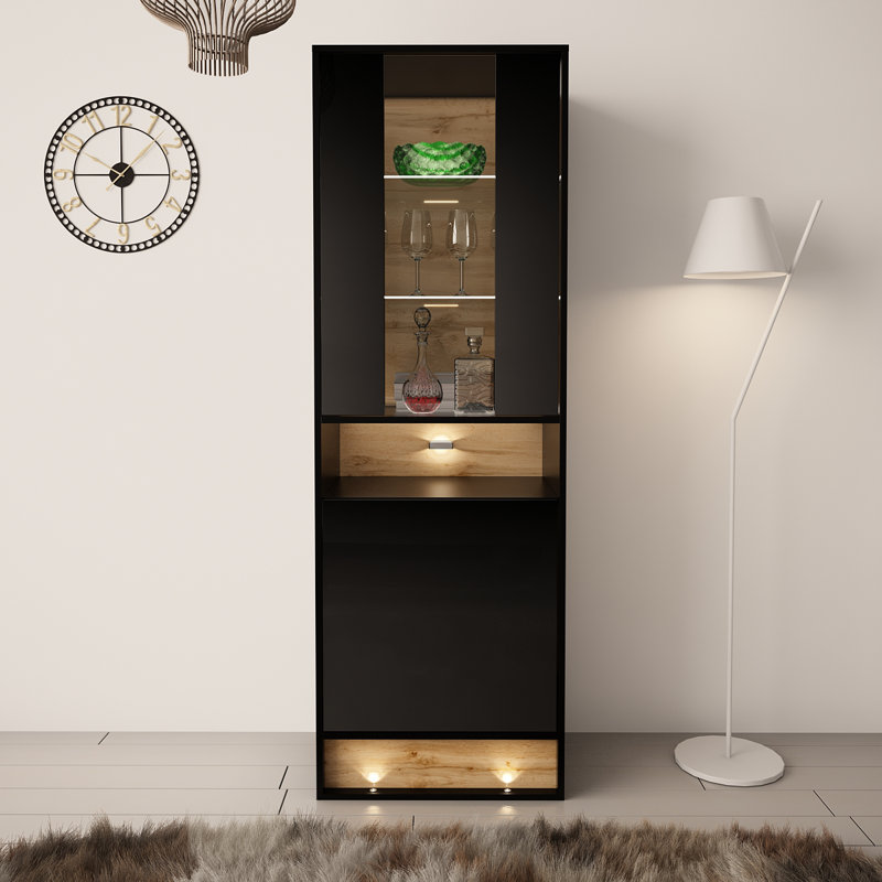 Aronoff Display Cabinet, Black Gloss