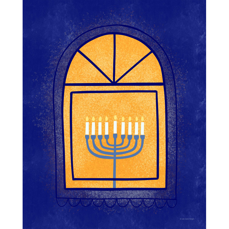 Nuala Window Menorah - reproduction d'art sur toile tendue, H 18 po x l 12 po x P 1,25 po