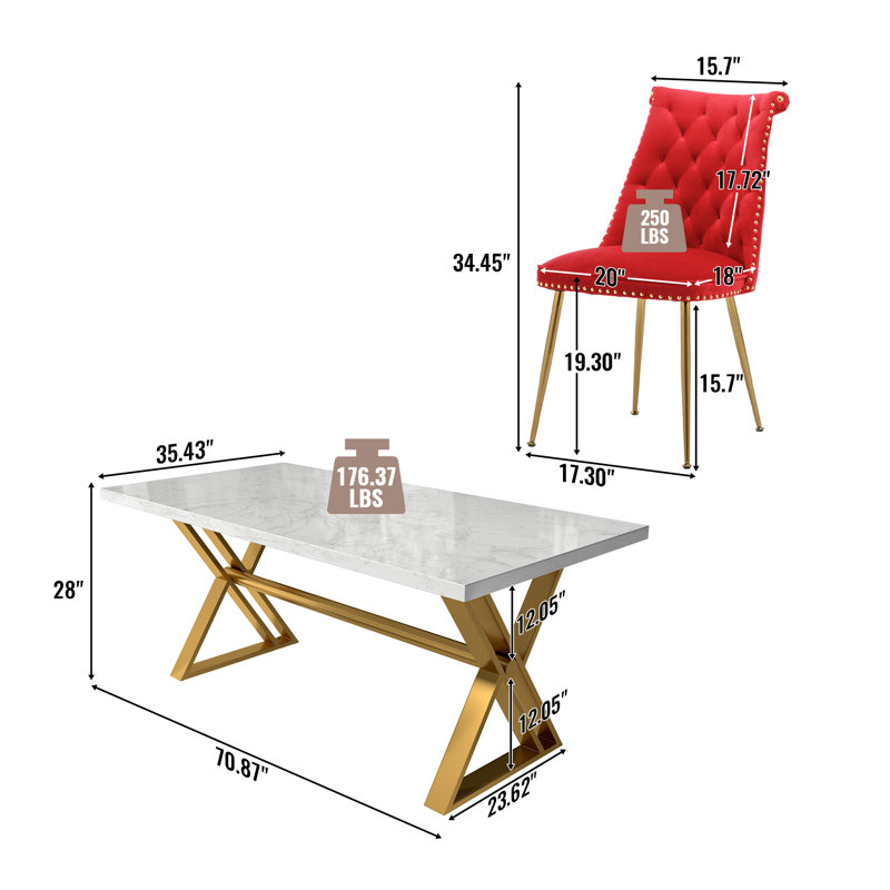Ensemble repas pour 6 personnes Magallanes, Rouge