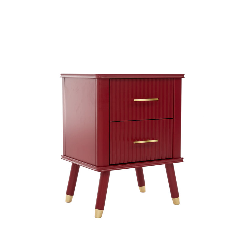 Shruti 45cm W Bedside Table, Red